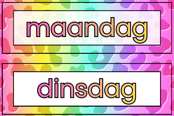 Dagritmekaarten panterprint kleur