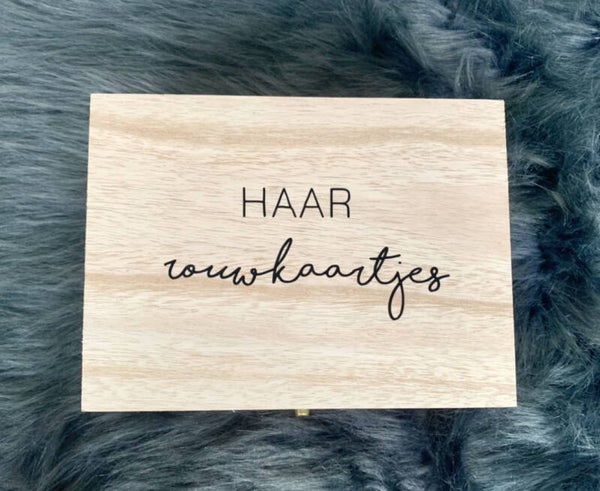 Houten doosje - rouwkaartjes