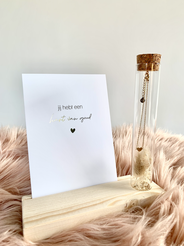 Hartjesarmbandje met kaart 'Jij hebt een hart van goud'