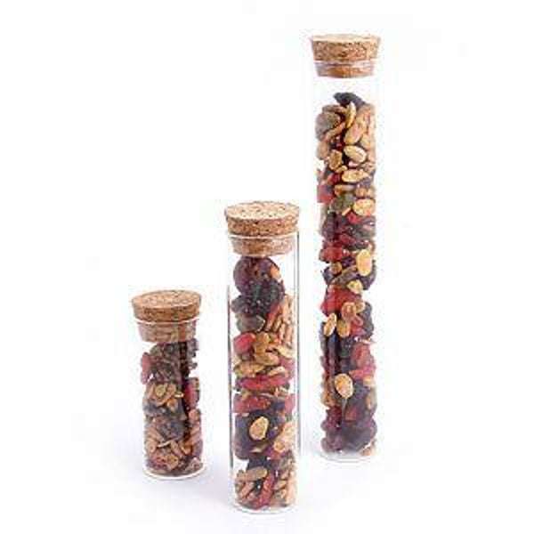 Glazen tube met kurk in verschillende maten