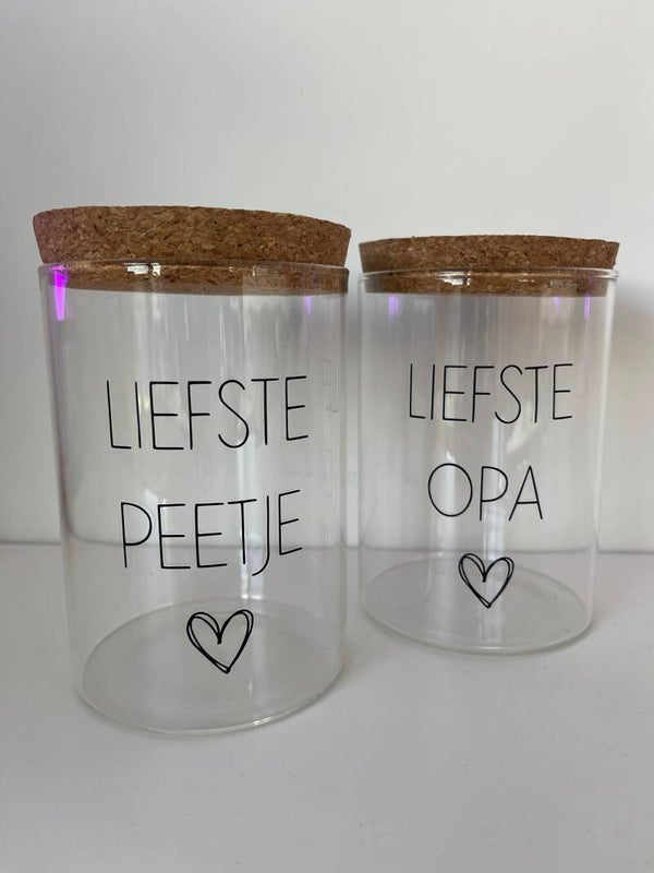 Glazen pot liefste…