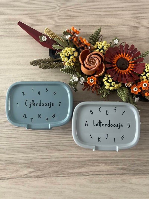 Letterdoosje en cijferdoosje