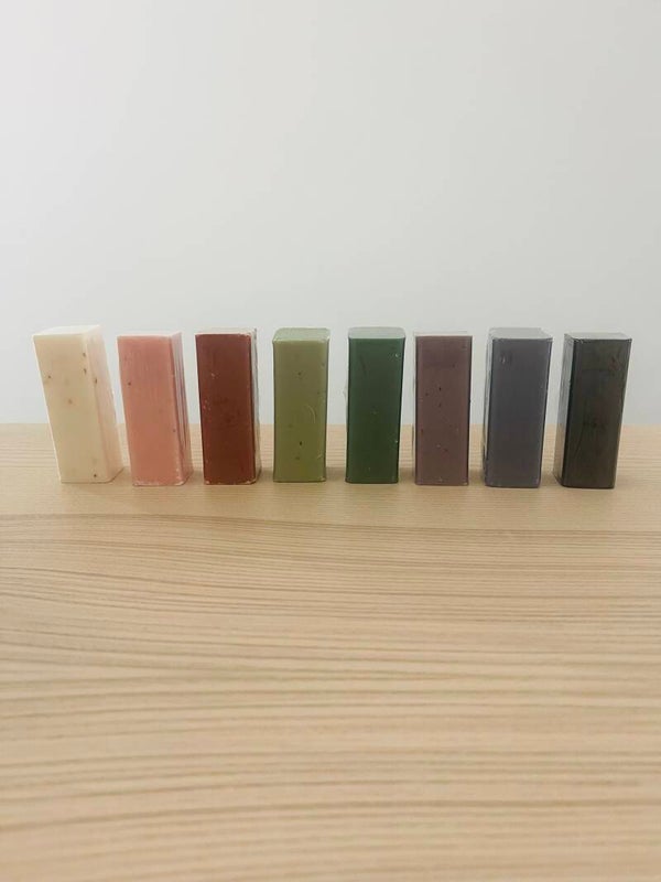 Zeep staafje in verschillende kleuren