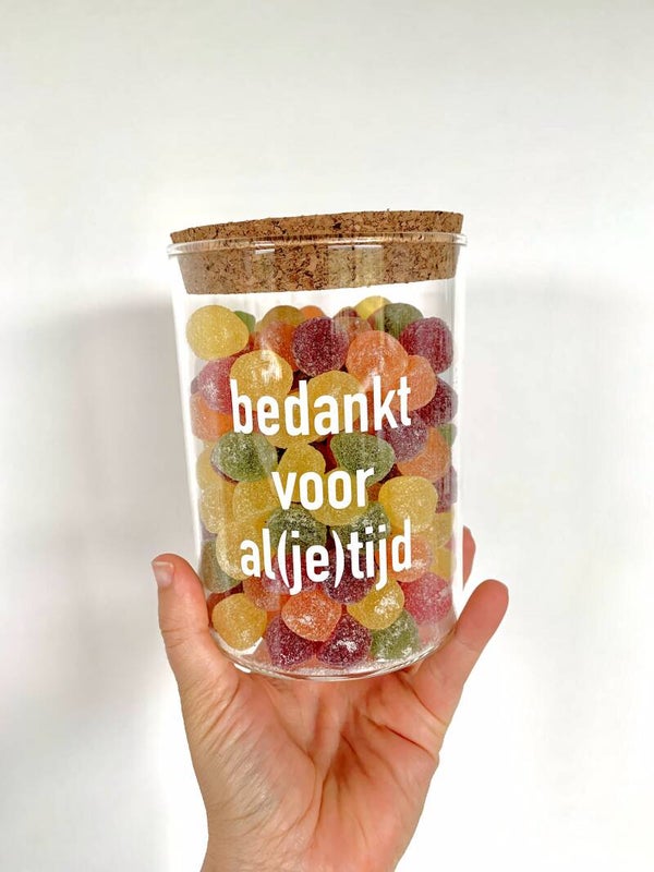 Snoeppot 'bedankt voor al(je)tijd'