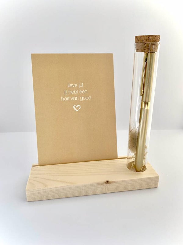Staander met kaart met gouden pen - You are golden