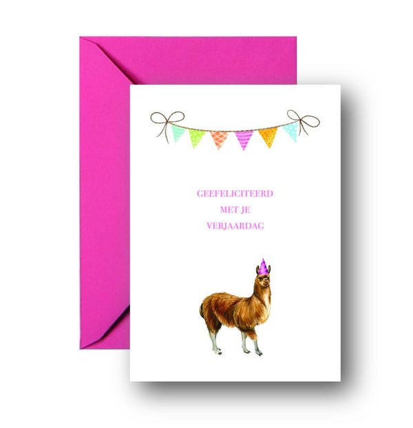 Verjaardagskaartje - Lama