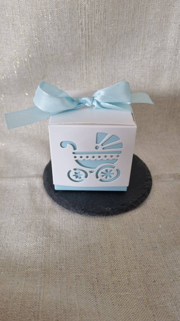 Cadeau verpakking kinderwagen blauw