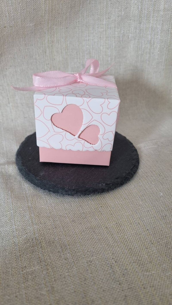 Cadeau verpakking hartjes roze