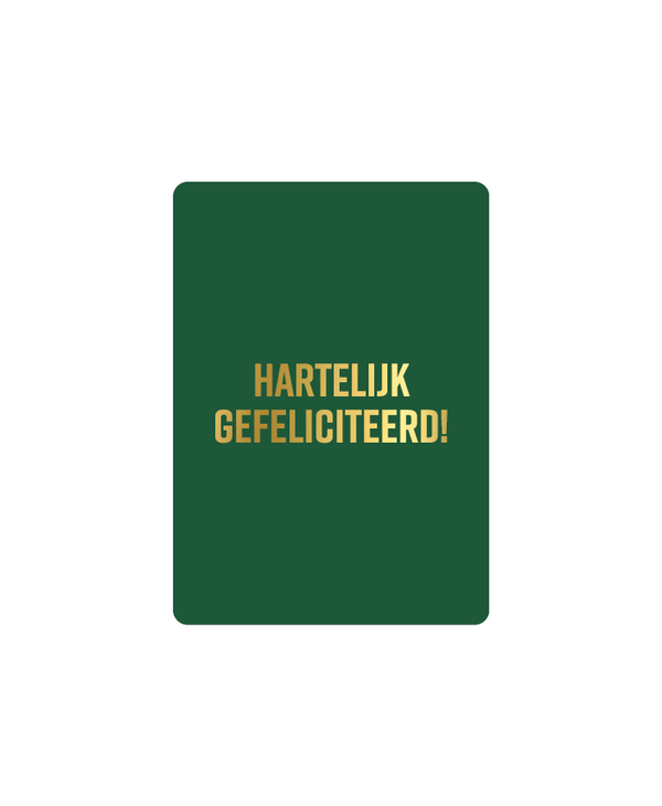 Cadeaukaartje A7 - Hartelijk Gefeliciteerd (Groen)