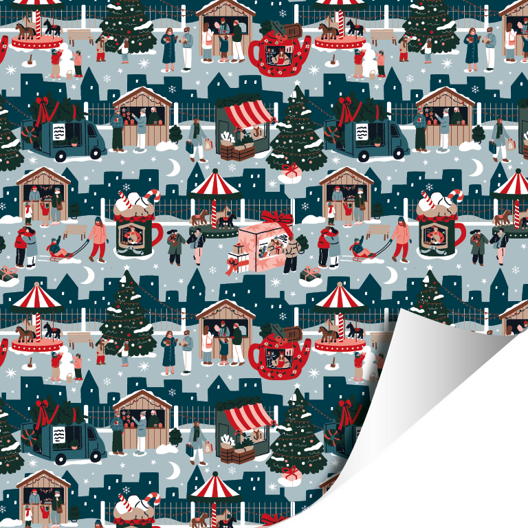 Cadeaupapier –  Winter Fair (Dubbelzijdig)