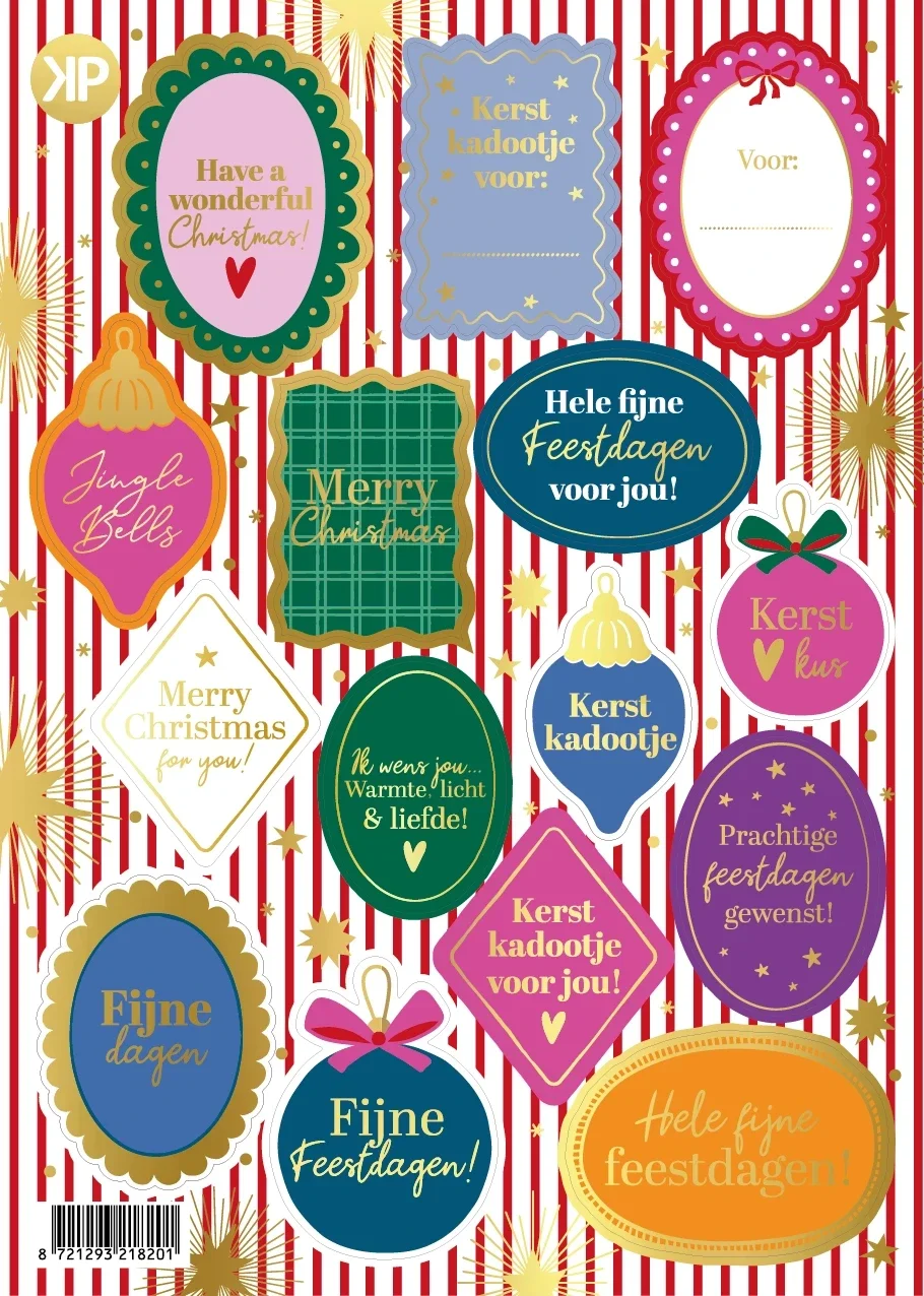 Stickervel 15 stickers - Shiny Christmas