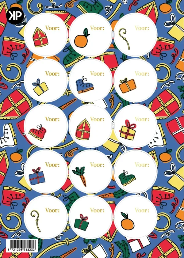 Stickervel 15 stickers - Sinterklaas pret
