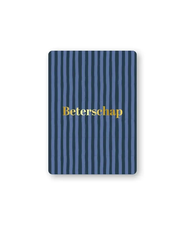 Cadeaukaartje A7 - Beterschap (Soft Stripe Blauw)