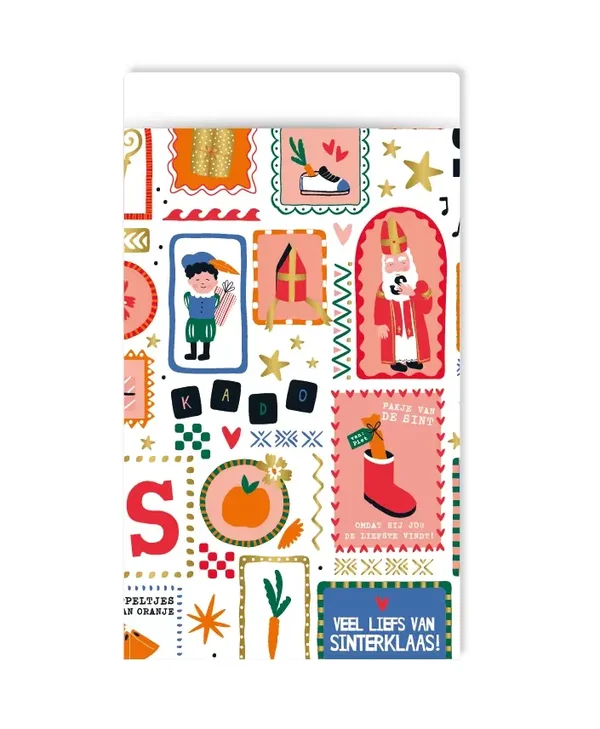 Cadeauzakje 12×19 cm - Sinterklaas pret