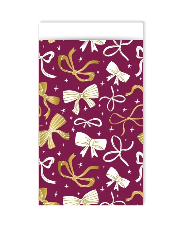 Cadeauzakje 12×19 cm - Strikjes burgundy purple