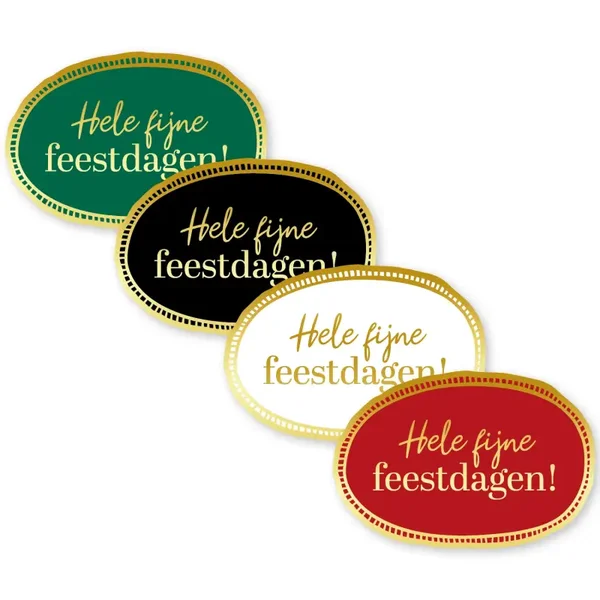 Stickers -  Hele fijne feestdagen (Ovaal)