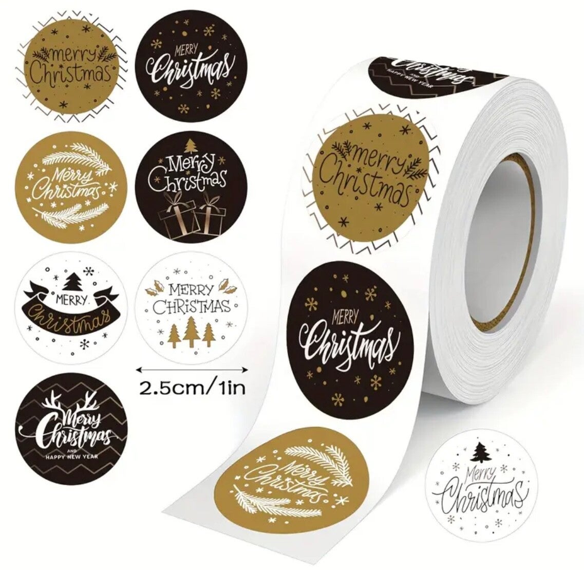 Stickers - Kerst zwart‑wit‑goud