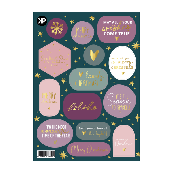 Stickervel 15 stickers - Sparkle & Shine Christmas