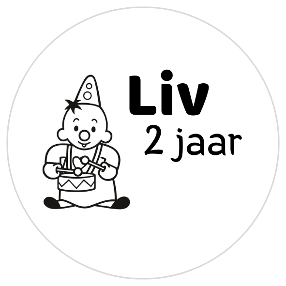 Gepersonaliseerde sticker – Bumba verjaardag