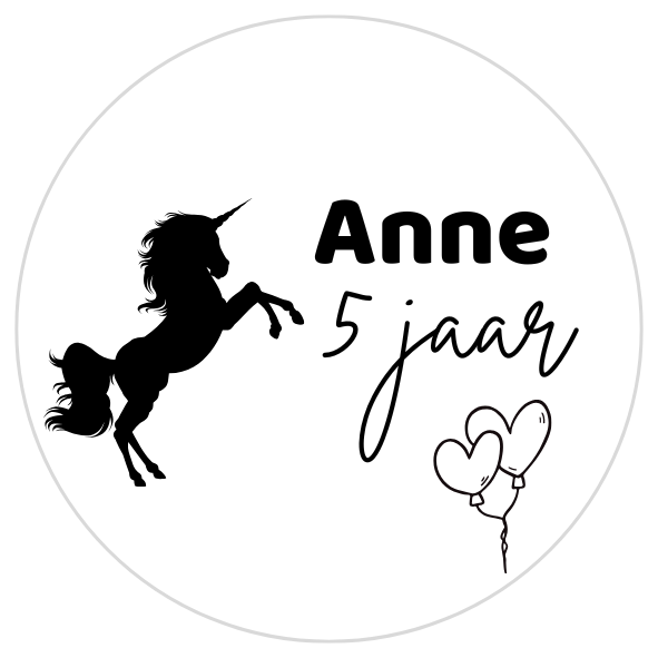 Gepersonaliseerde sticker – Unicorn