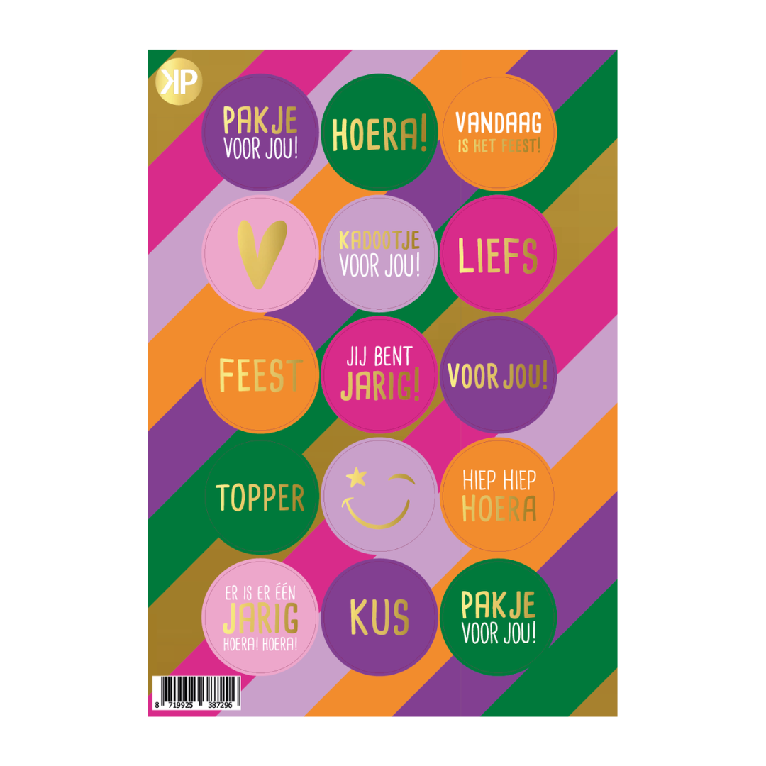 Stickervel 15 stickers - Feest & Kleurtjes