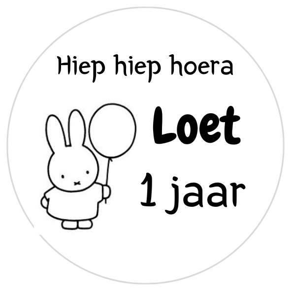 Gepersonaliseerde sticker – Nijntje