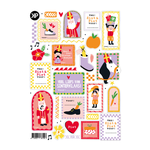 Stickervel 15 stickers - Sinterklaasfeest