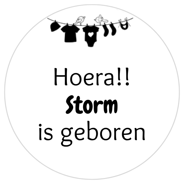 Gepersonaliseerde sticker – Hoera!! (Naam) is geboren