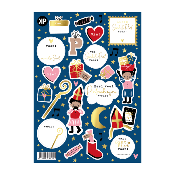 Stickervel 15 stickers - Pietenkusjes