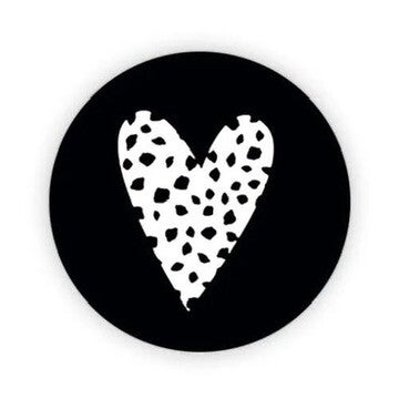 Stickers - Zwart met wit panterhart