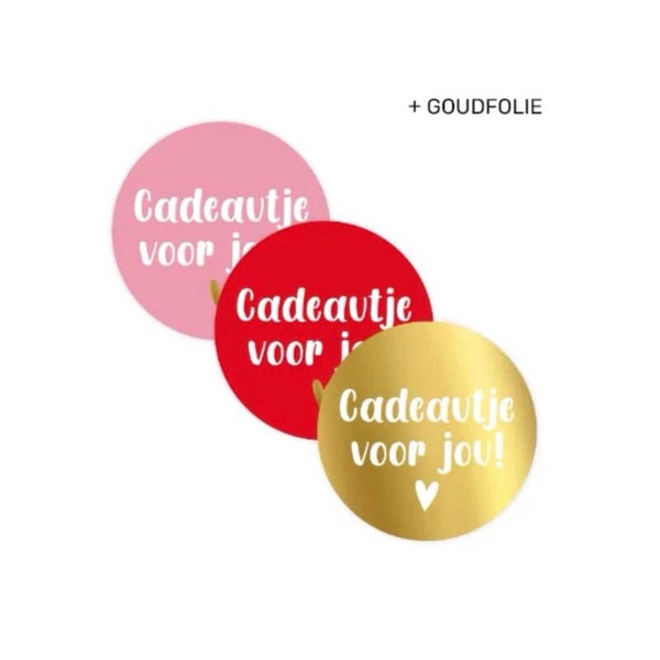 Stickers - Cadeautje voor jou! (set met goudfolie)