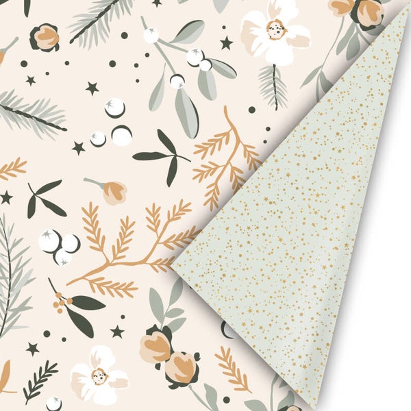 Cadeaupapier –  Winter Botanical (Dubbelzijdig)