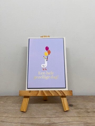 Cadeaukaartje – Een hele gezellige dag! (gans met ballonnen)