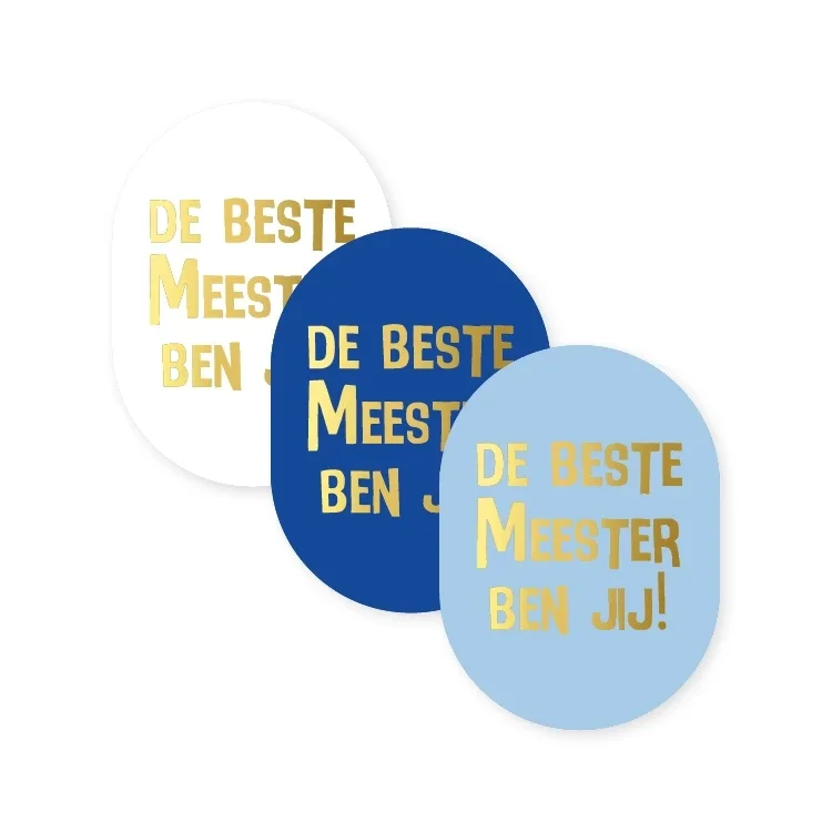 Stickers - De beste meester ben jij! (wit, blauw & navy)