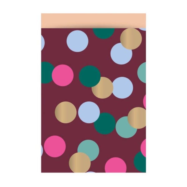 Cadeauzakje 17×25 cm - Donkerrood confetti