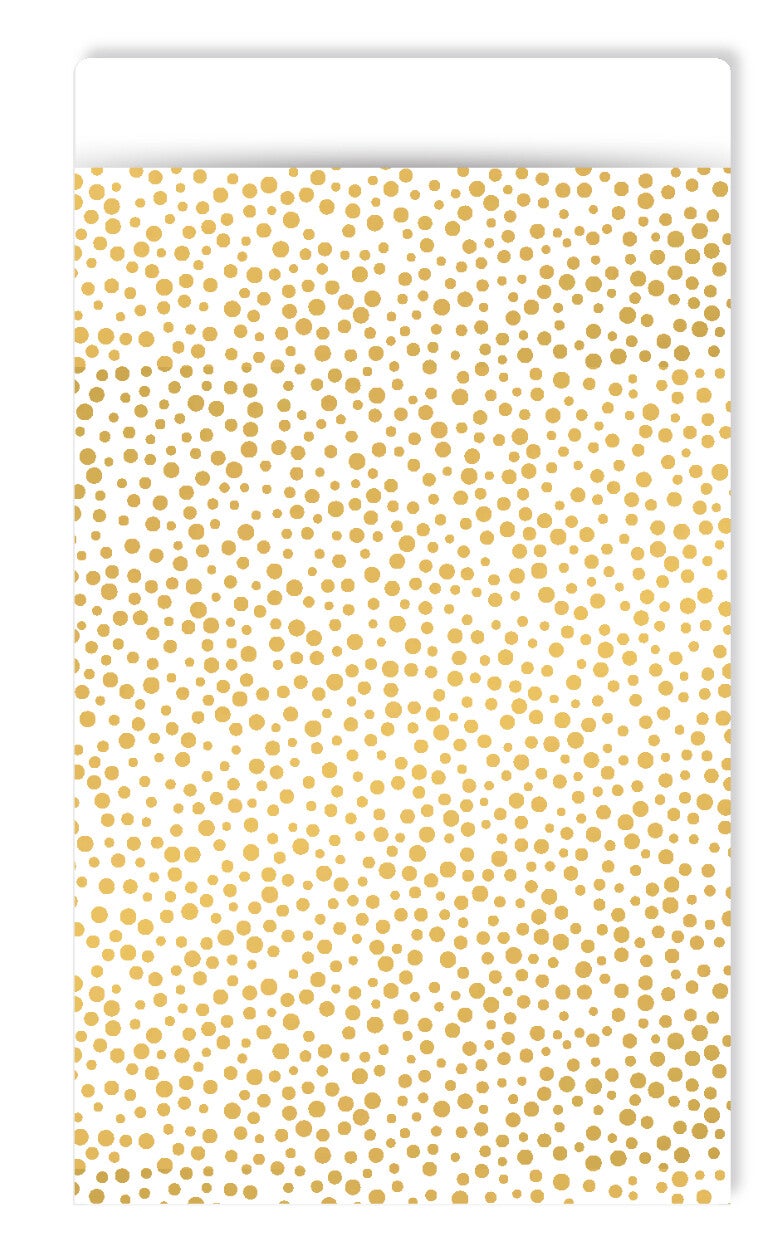 Cadeauzakje 12×19 cm - Wit met goud confetti