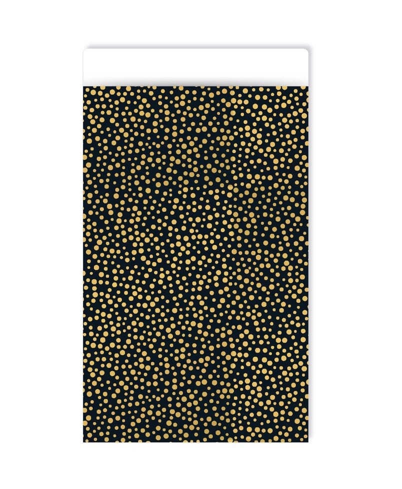 Cadeauzakje 12×19 cm - Zwart met goud confetti