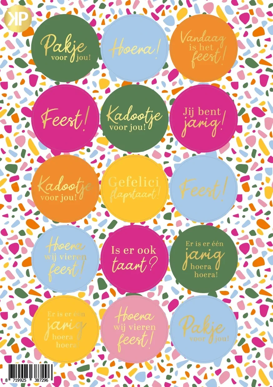 Stickervel 15 stickers - Feestje terrazzo