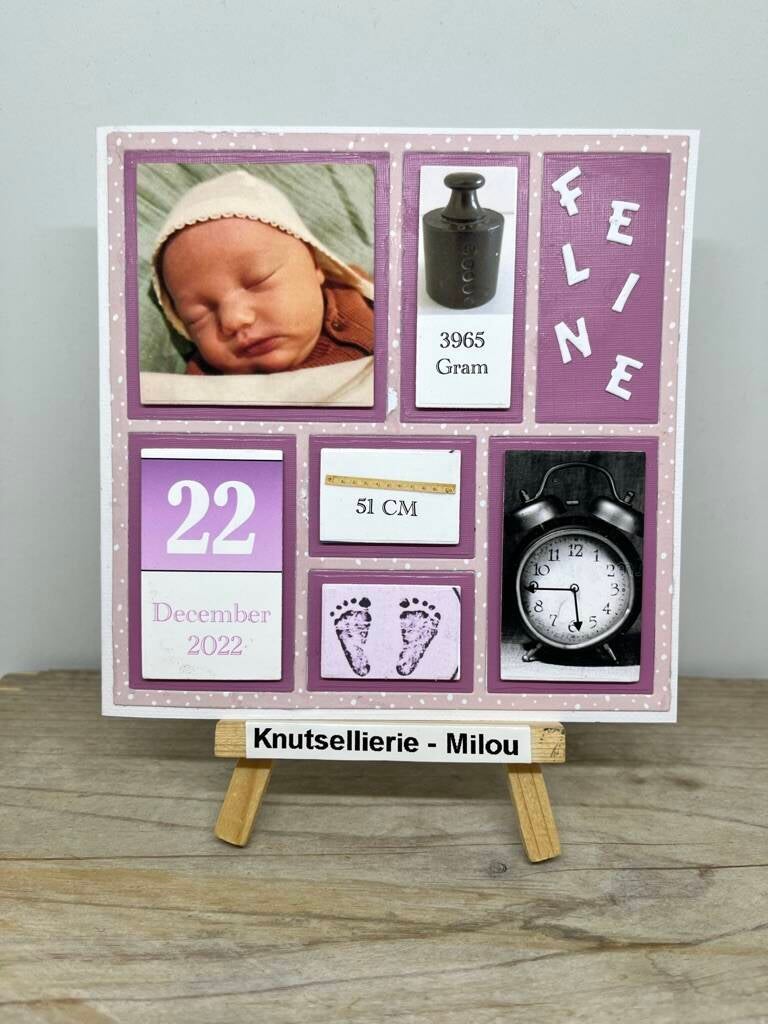 Handgemaakte kaart – Geboorte op maat gemaakt