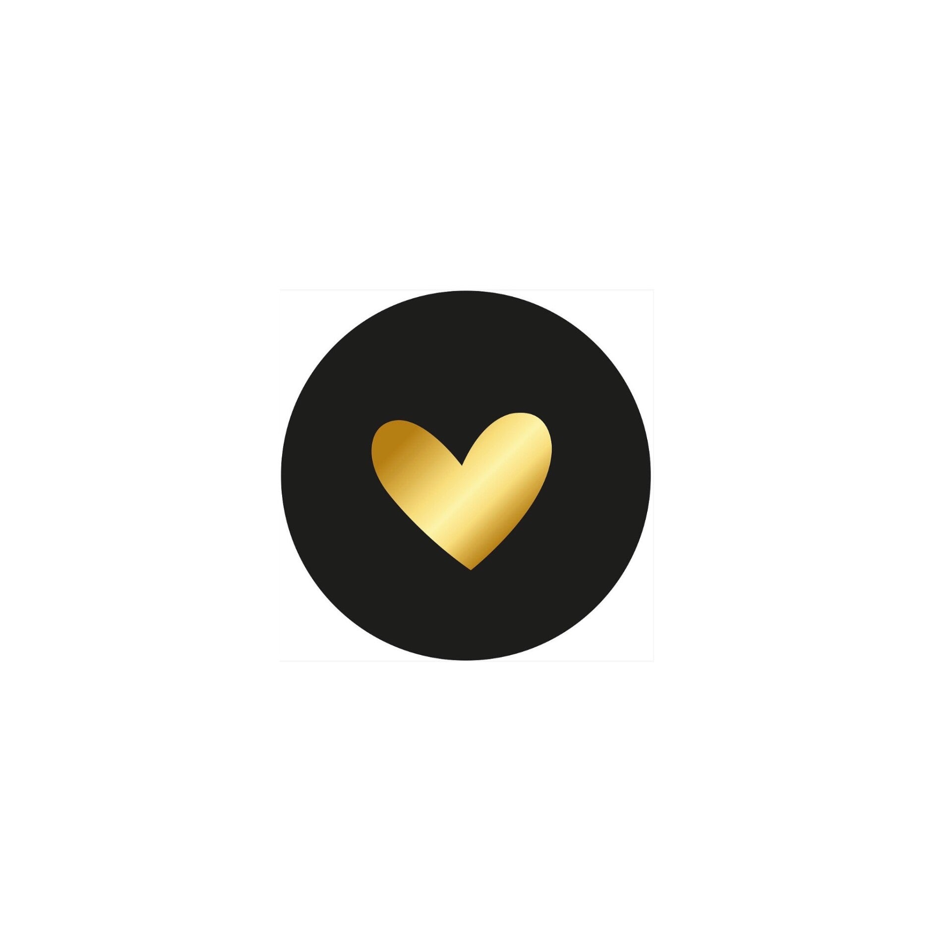 Stickers - Gouden hart (zwart)