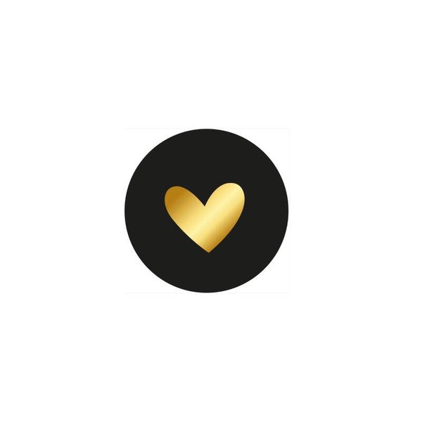 Stickers - Gouden hart (zwart)