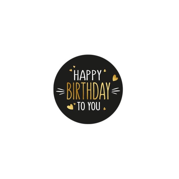 Stickers - Happy birthday to you (zwart en wit)