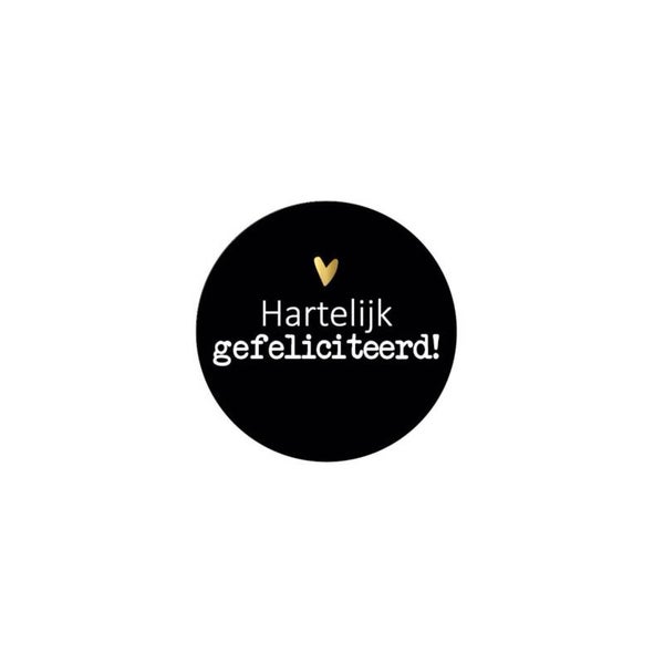Stickers - Hartelijk gefeliciteerd (zwart)