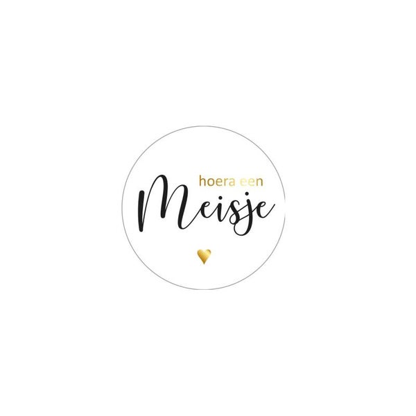 Stickers - Hoera een meisje (goud/zwart)