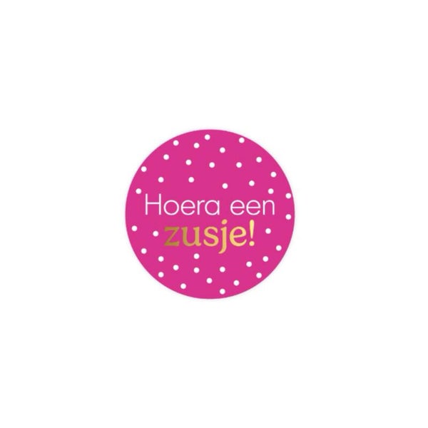 Stickers - Hoera een zusje (roze)