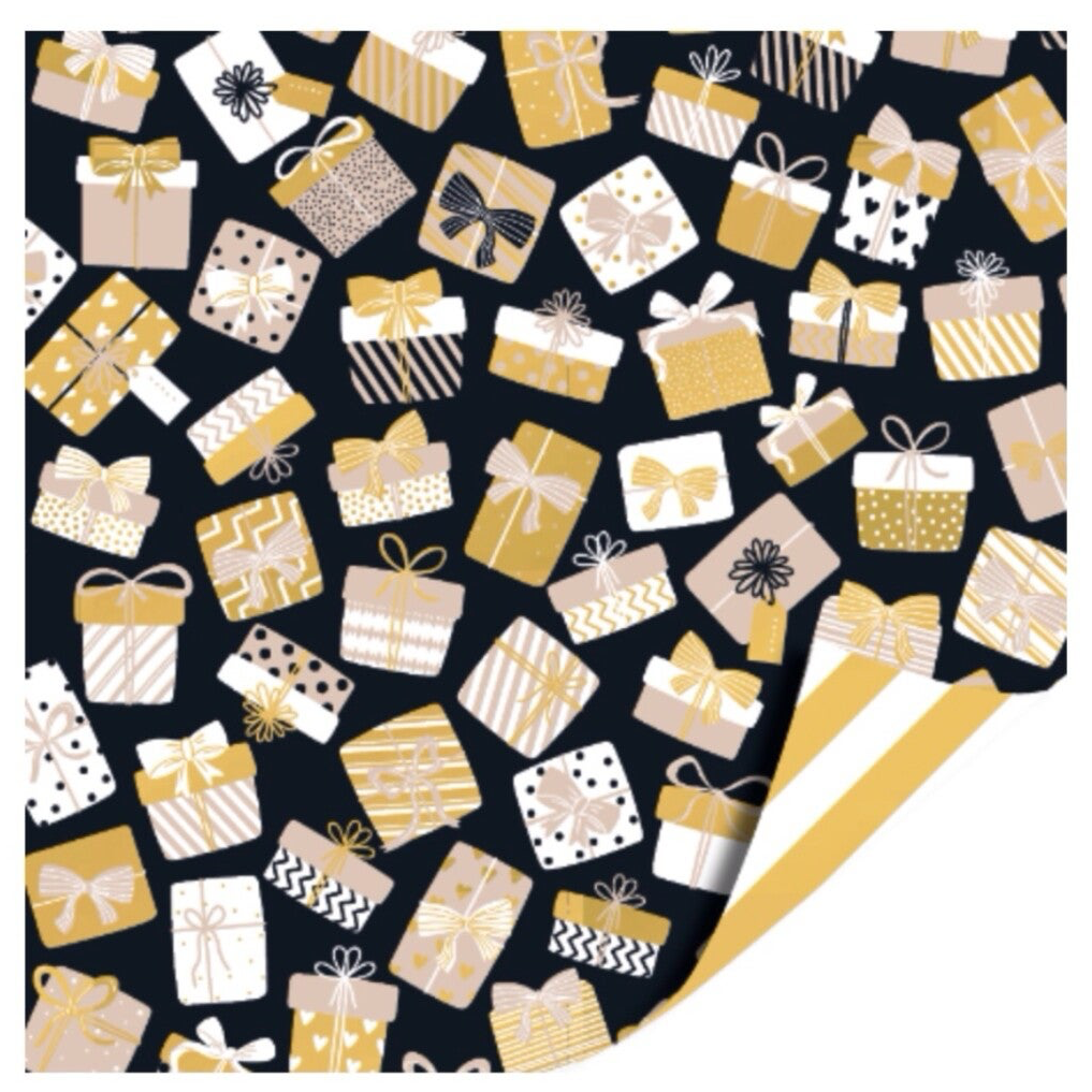 Cadeaupapier –  Kerstcadeautjes (Dubbelzijdig)