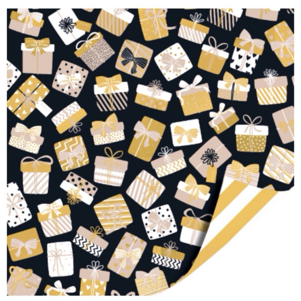 Cadeaupapier –  Kerstcadeautjes (Dubbelzijdig)