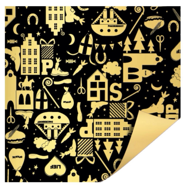 Cadeaupapier – Sinterklaas stadsavontuur (Dubbelzijdig)