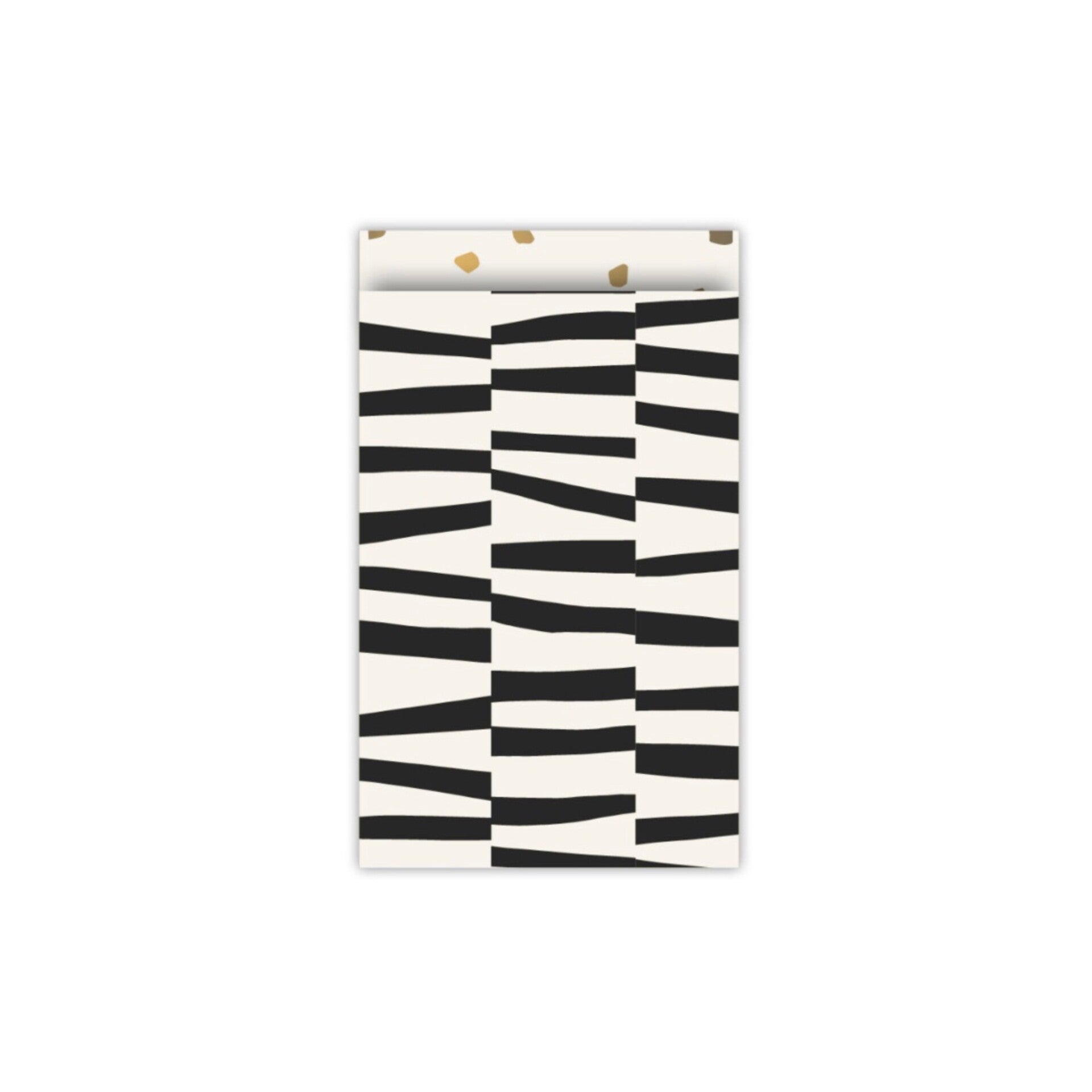Cadeauzakje 12×19 cm - Zwart/wit lijnpatroon