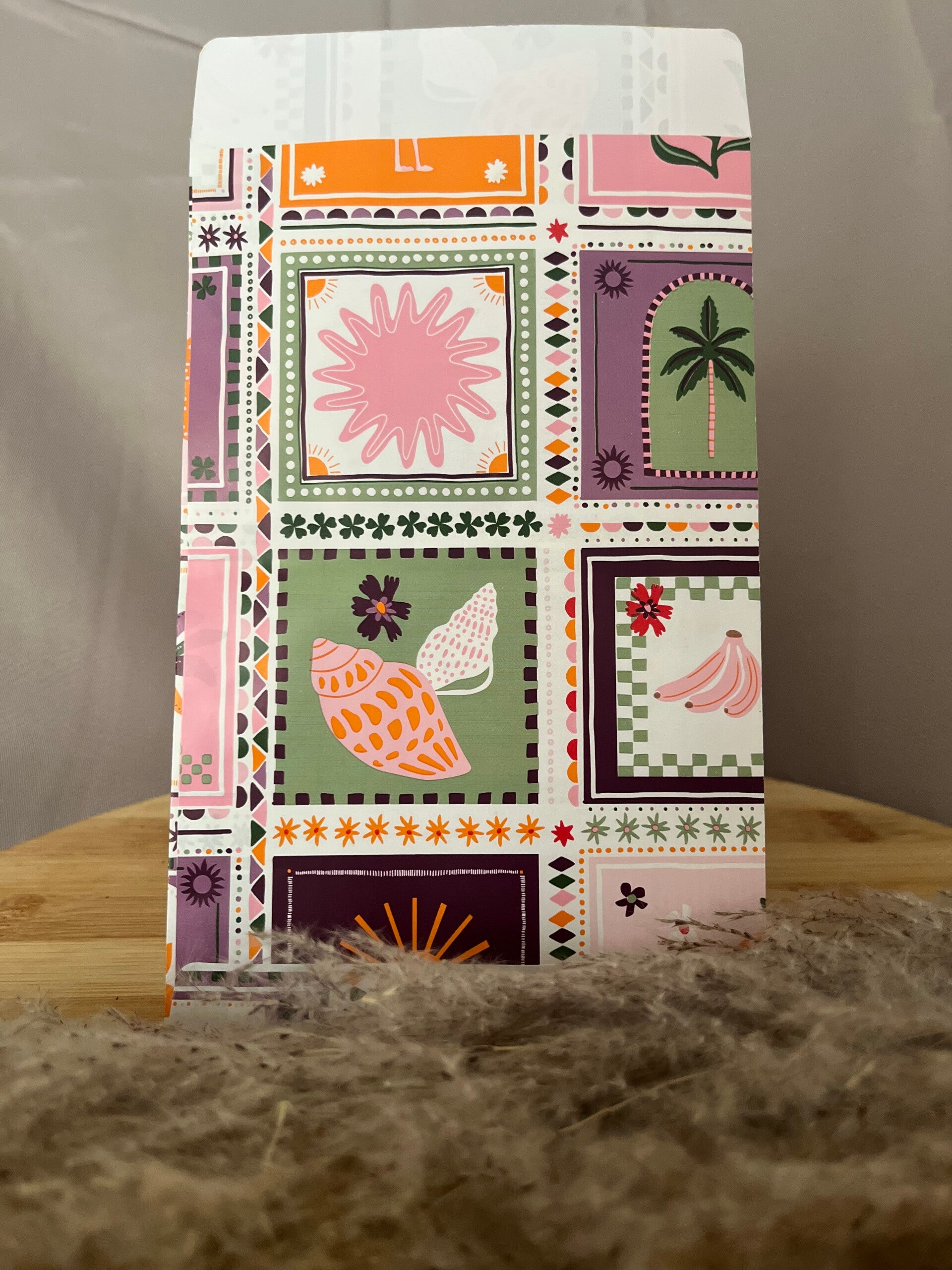 Cadeauzakjes bloemen bruin 12x19cm